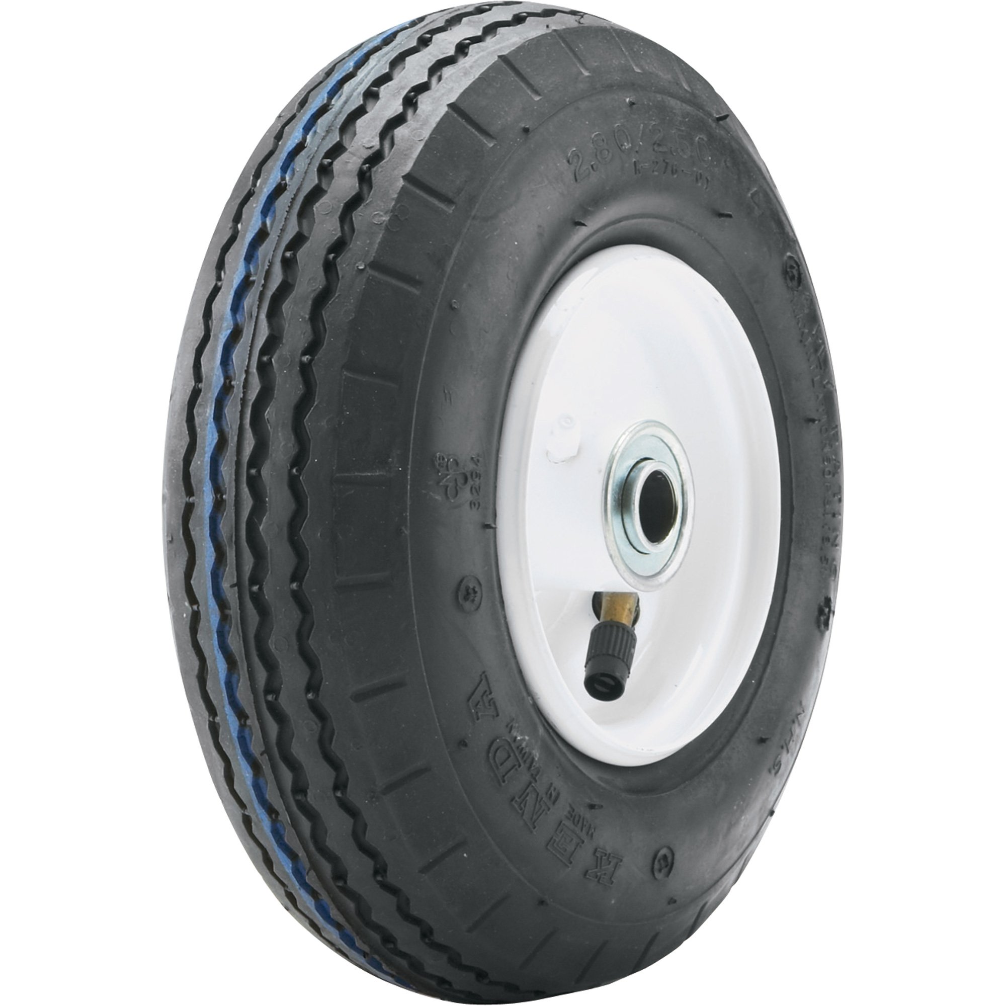 Tire and Wheel Assembly for Power Equipment — 9in. x 2.80/2.50-4, Sawtooth